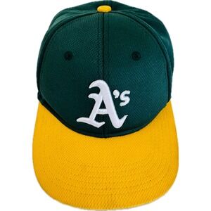 OC Sports Oakland Athletics A's Youth MLB Baseball Cap Hat Green Yellow Mesh